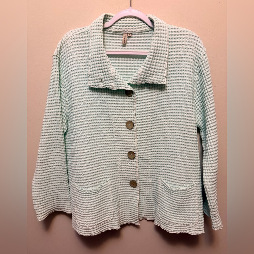 FOCUS Casual Life Mint Green Waffle Blazer - 22" PTP